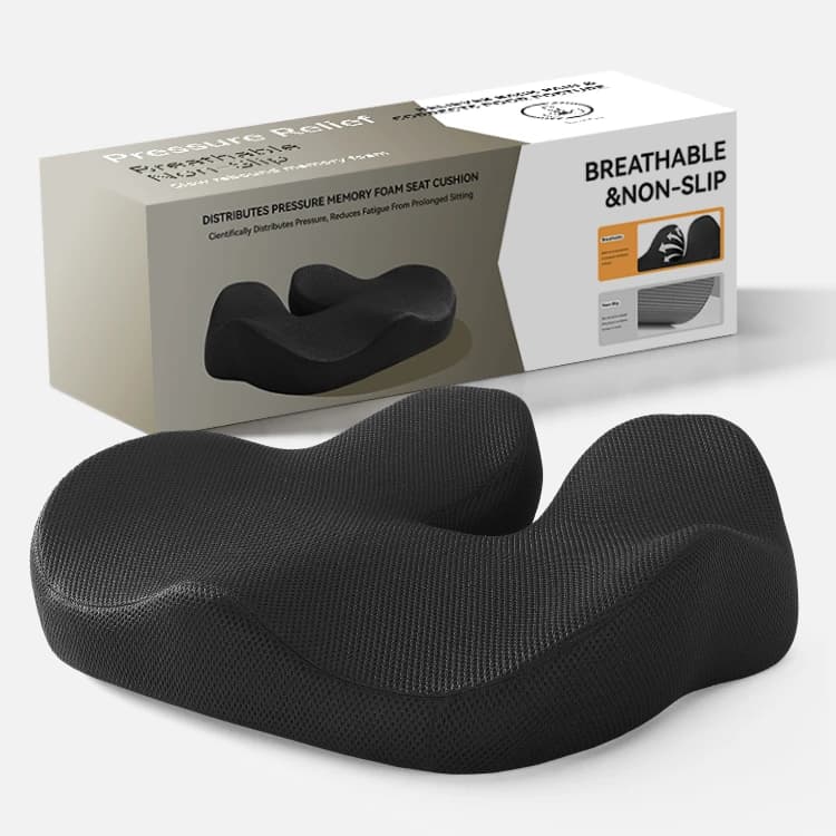 Seat cushion in Memory Foam, Massage for Coccige and Sciatica, Orthopaedic Bearing for Office Chair