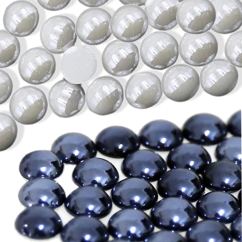 Perle d'imitazione in ceramica Bianco Nero Mix Dimensioni 2/3/4/6/8/10mm Non HotFix Perline semicircolari Glitter per nail art Artigianato fai da te Indumento