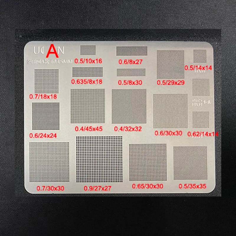 3in1 Universal BGA Reballing Stencil Square Hole Direct Heating BGA Template for Phone Laptop CPU IC CSP Chip Planting Net
