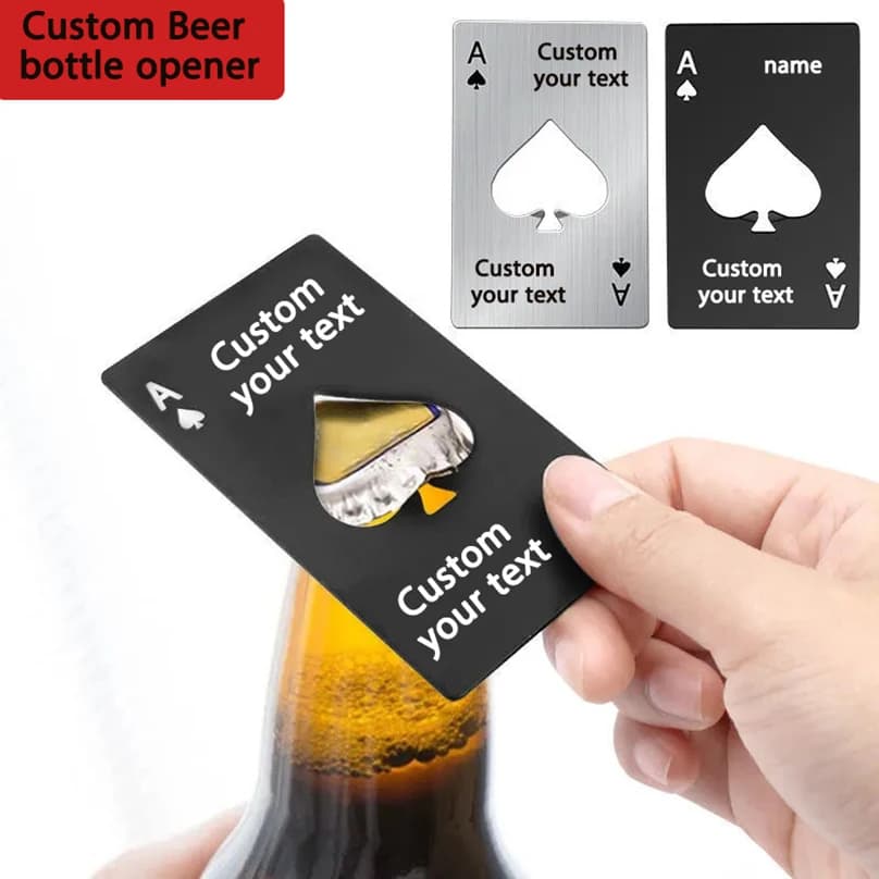 Set of 5 Custom Bottle Openers with Laser Engraving, Gift for Cooking Party, Bottle Openers with Custom Name