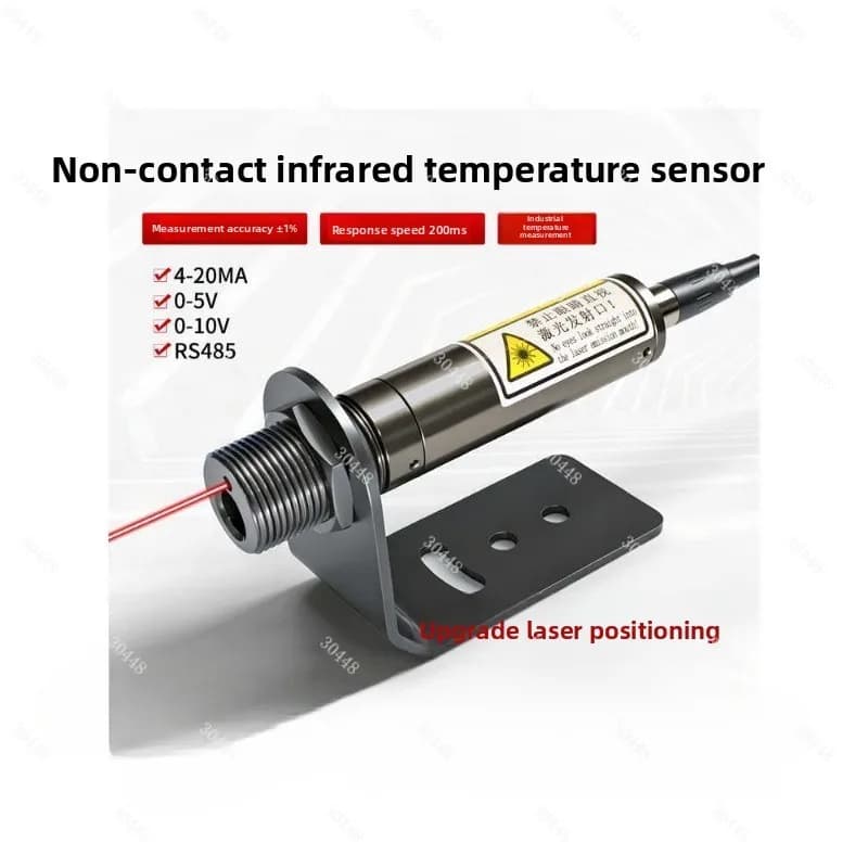 Termometro con Sensore di Temperatura a Infrarossi, Posizionamento Laser, Trasmettitore di Temperatura Industriale Wireless Senza Contatto con Allarme e Registrazione