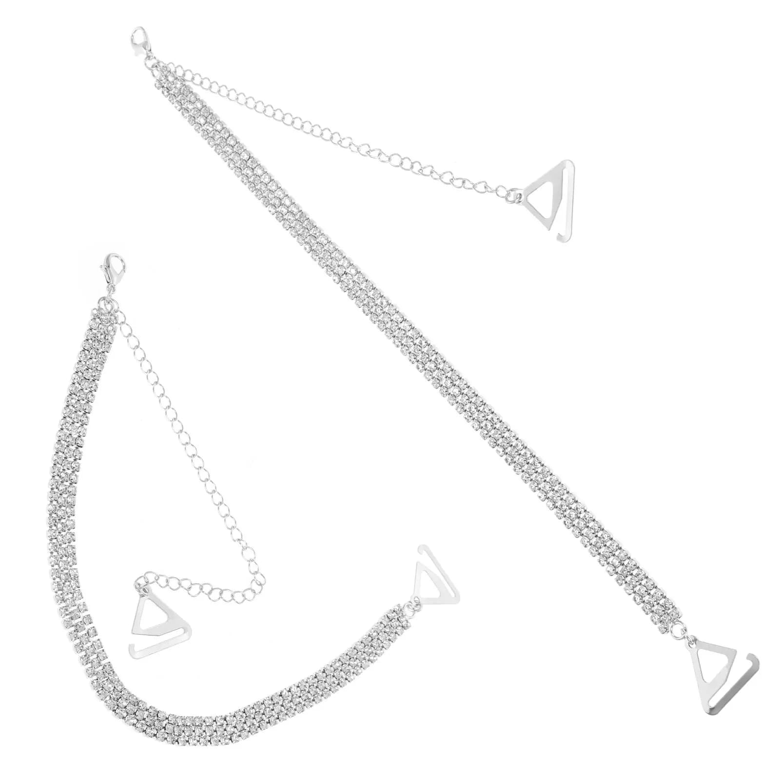 1 Paio di Supporti per Spalline Reggiseno con Strass, Antiscivolo e Regolabili, per Reggiseni, Canotte e Top Halter da Donna