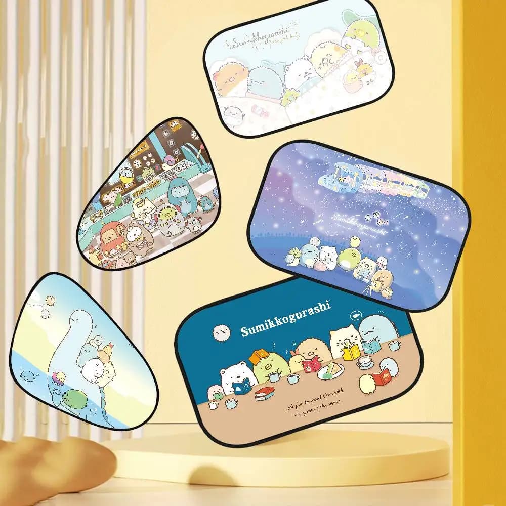 Cartoon Sumikko Gurashi Car Electrostatic Film Side Window Sunshades Windshield Auto Window Sunshade Cover For Children Baby