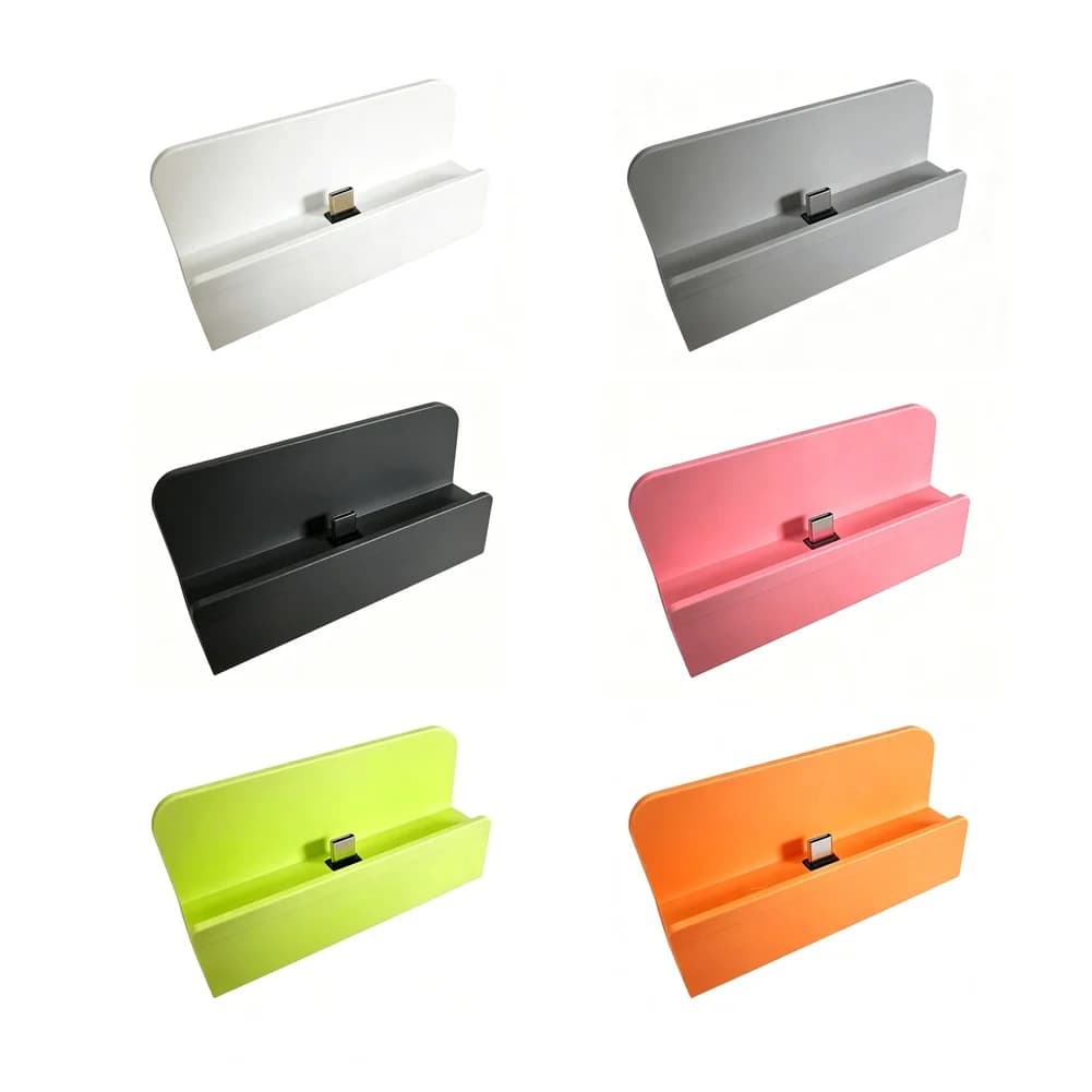 Supporto per docking station per Retroid Pocket 5 realizzato in materiale da 10 x 4,5 x 3,2 cm, design compatto con piega a 90 gradi