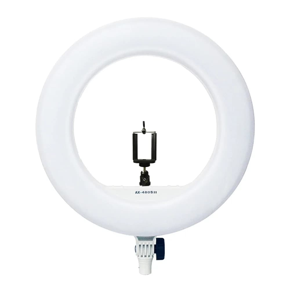Yidoblo AX-480SII Lampada ad Anello LED Dimmerabile Bicolore da 18'' con Caricatore USB per Trucco, Fotografia e Video 48W