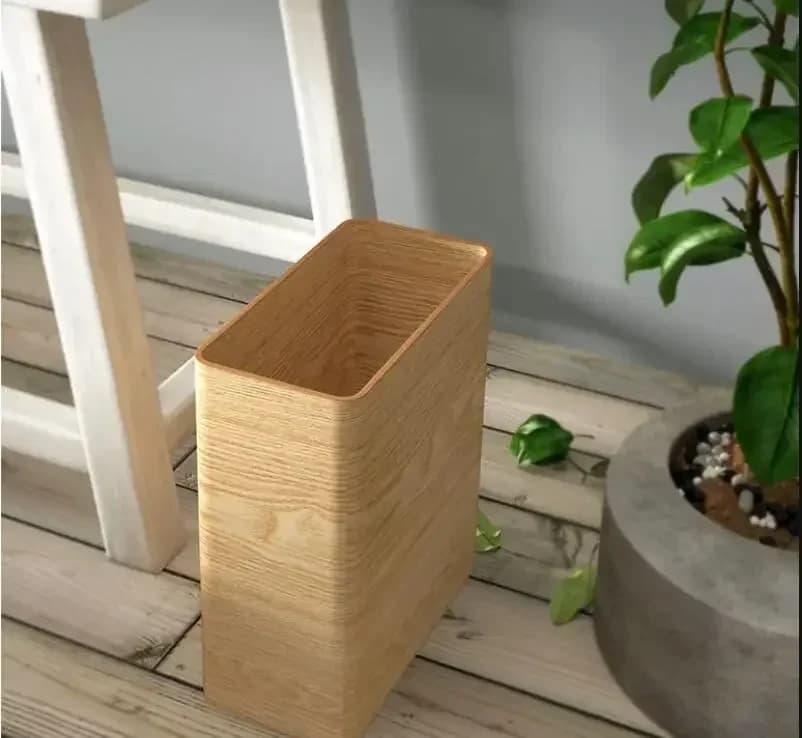 Solid Wood Trash Can No Lid Storage Bucket Paper Basket Rectangular Kitchen Garbage Can Garbage Bin Home Waste Bins Trash Bin