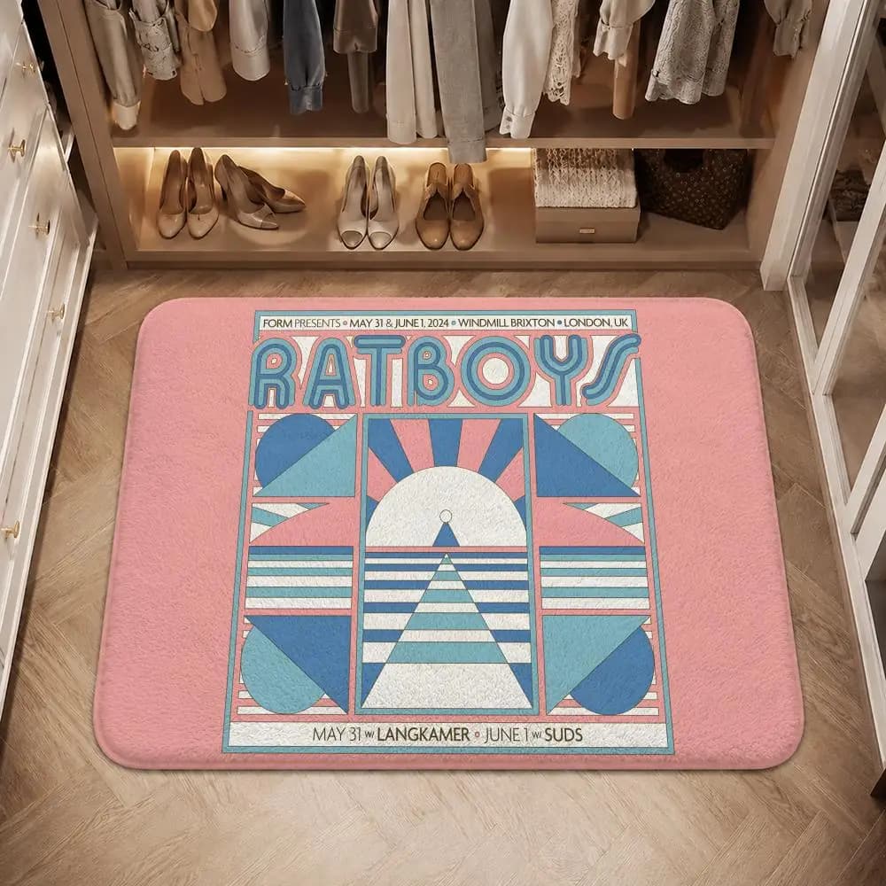 R-Ratboys Floor Mat Flannel Non-Slip Washable Soft Absorbent Rug For Bathroom Kitchen Bedroom Home Decor