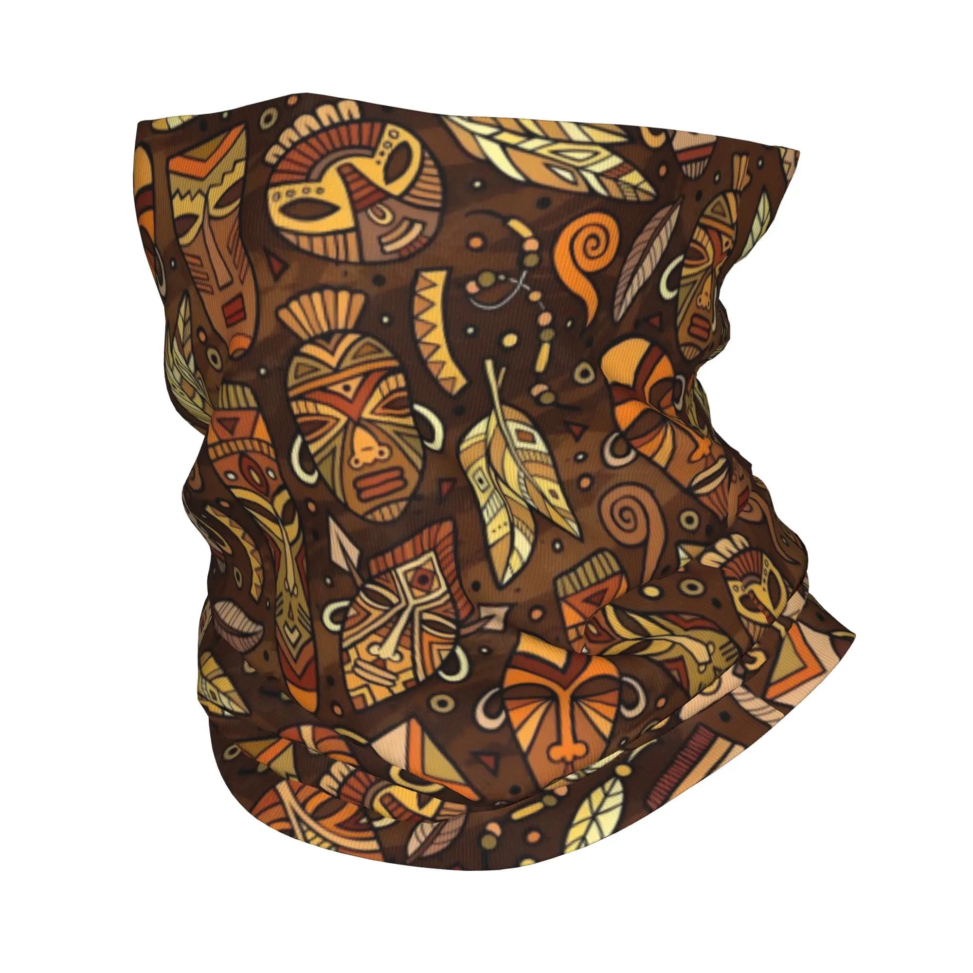 Bandana con Motivo Tribale Personalizzato, Protezione UV, Sciarpa per il Viso, Copricapo Africano, Balaclava Tubolare per Uomo e Donna