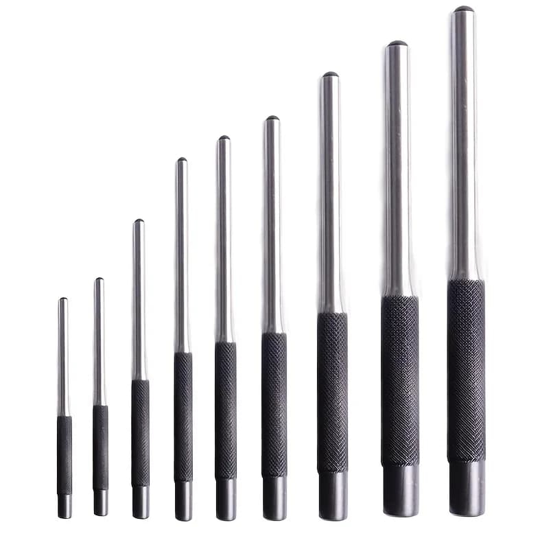 9Pcs Steel Multi Size Round Head Pins Punch Set Grip Roll Pins Punch Tool Kit Professional Hollow End Starter Punch Tools