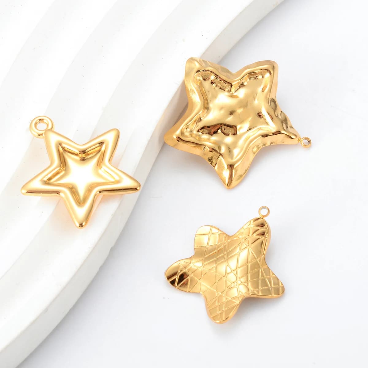 5pcs/lot Star Charms Stainless Steel Charm Pendants DIY Necklace Earrings Jewelry Making Accessories No Fade