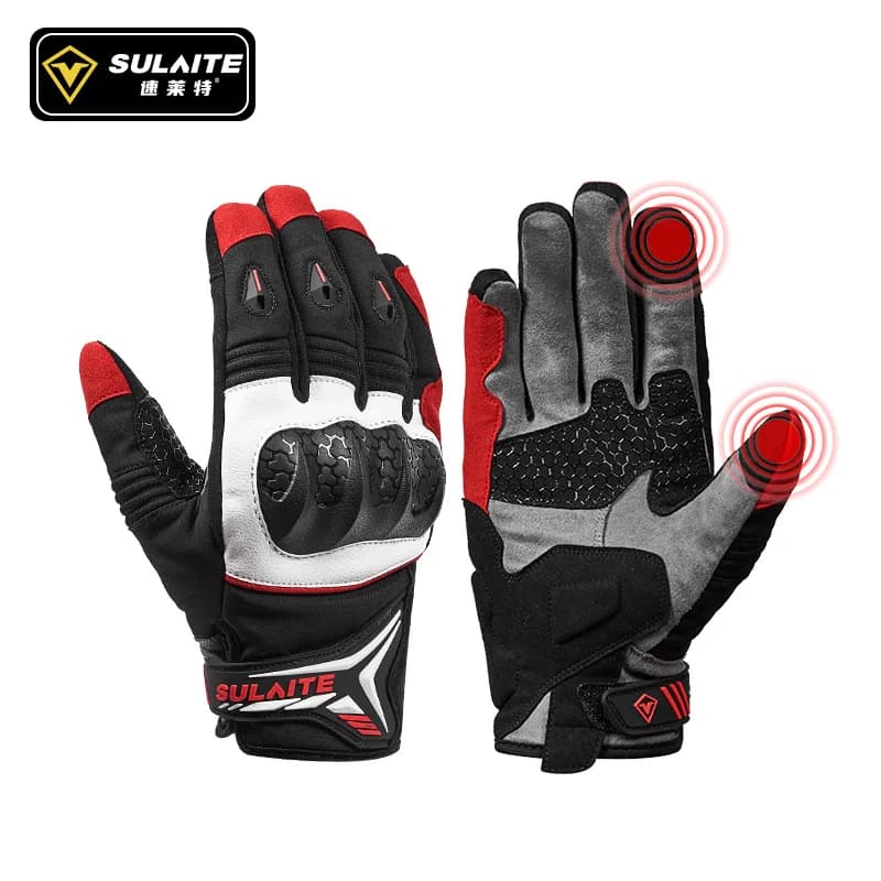 SULAITE Guanti da equitazione per motociclisti TPU Anti-goccia Attrezzatura da locomotiva per motociclisti Guanti da moto con dita intere invernali