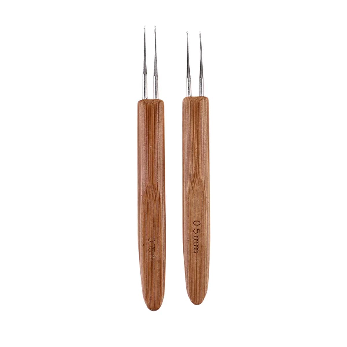 Bamboo Crochet Hooks 2 Piece Lightweight Comfortable Tools for Yarn Crafts and Dreadlock Hair Styling