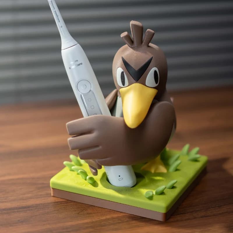 Pokemon Farfetch'D Electric Toothbrush Holder Cute Cartoon Desktop Toys Ornament Bathroom Stand Collectible Gift For Fans Decor