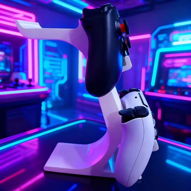 Supporto per Controller e Cuffie Stampato in 3D, Stand da Scrivania Salvaspazio