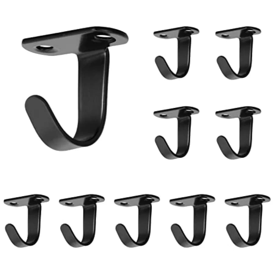 Stainless Steel Screw Mounted Ceiling Hooks, Under-Shelf Towel/Robe Clothes Hook Heavy Duty Coat Hanger for Bathroom Kitchen Ca