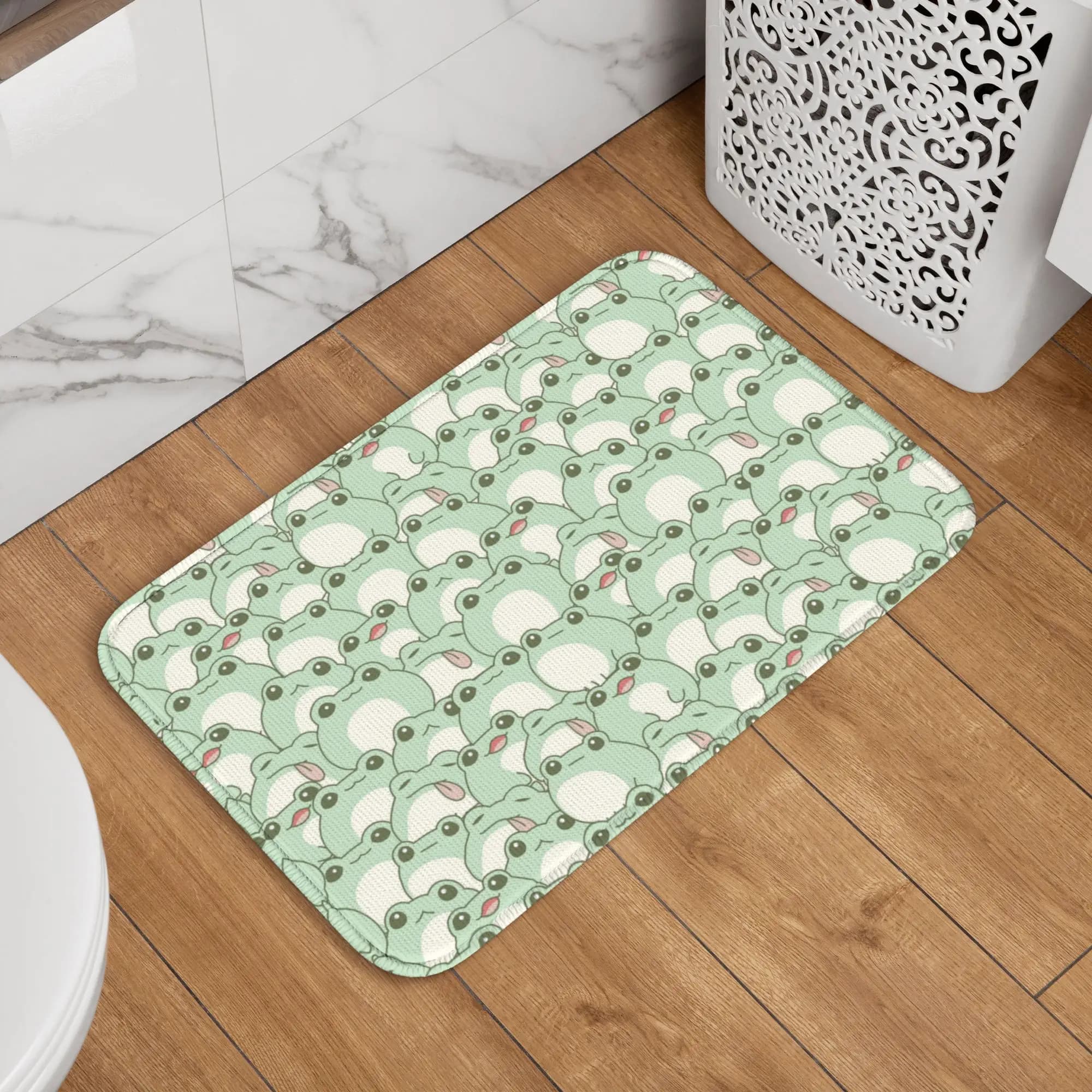 Tappetino personalizzato con simpatico rana, antiscivolo, per amanti degli animali, per bagno, cucina, balcone, 40*60 cm