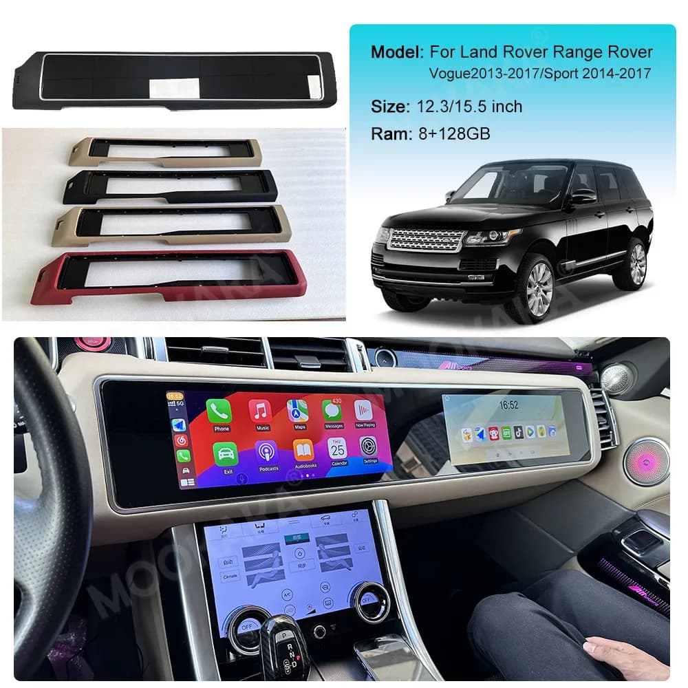 12.3inch Dual Screen 8+128GB Android 15 Carplay For Land Rover Range Rover Vogue sport 2013 - 2017 Car Multimedia Player Unit