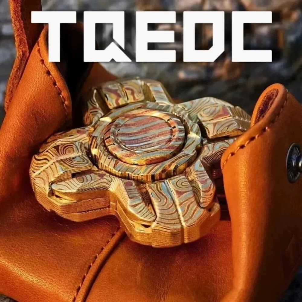 TQEDC Acciaio al titanio Mokume Chiodo aperto Giroscopio Fidget Spinner Giocattolo antistress Giocattolo agitarsi Sollievo dall'ansia per adulti Design originale