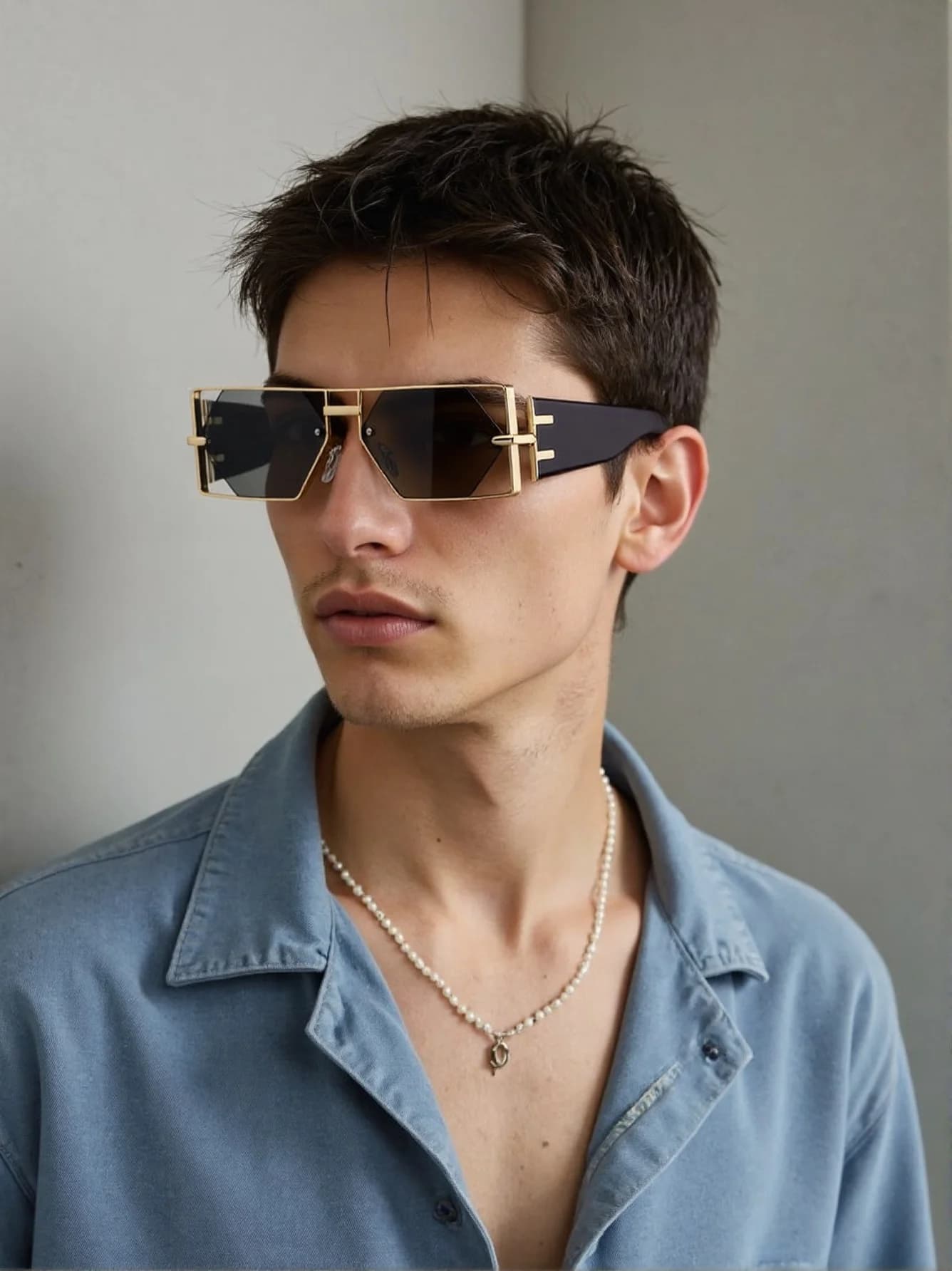 New personality hollow high sense big box fashion hip-hop thick leg sunglasses