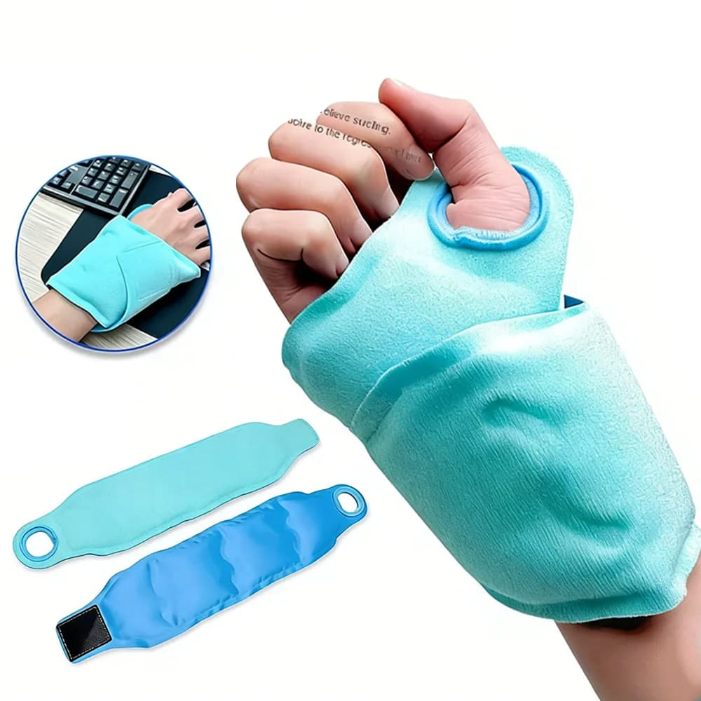 Impacco di Gel per Polso Caldo e Freddo per Gestione del Dolore, Fascia Regolabile per Polso