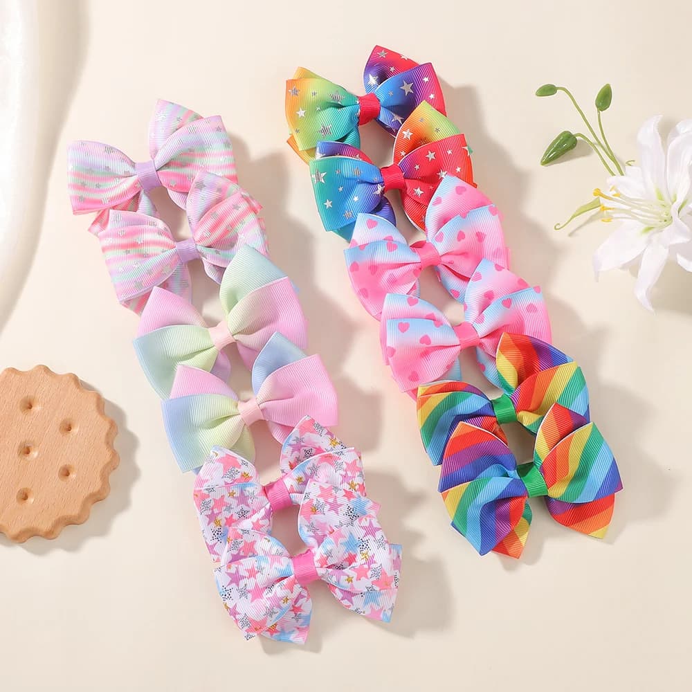 2 butterfly hair clips printed with baby clips, ribbon clips, boutique hairpins, baby hair accessories