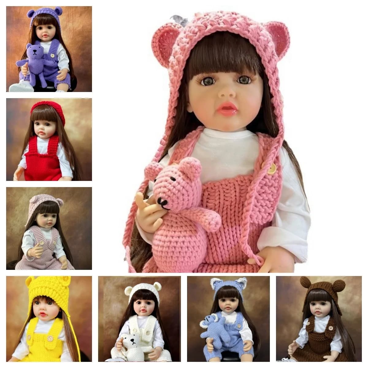 Vestiti per bambole per bambola rinata da 19-22 pollici 48-55 cm Accessori per vestiti per bambole rinate per bambini Tuta Abito maglione lavorato a maglia