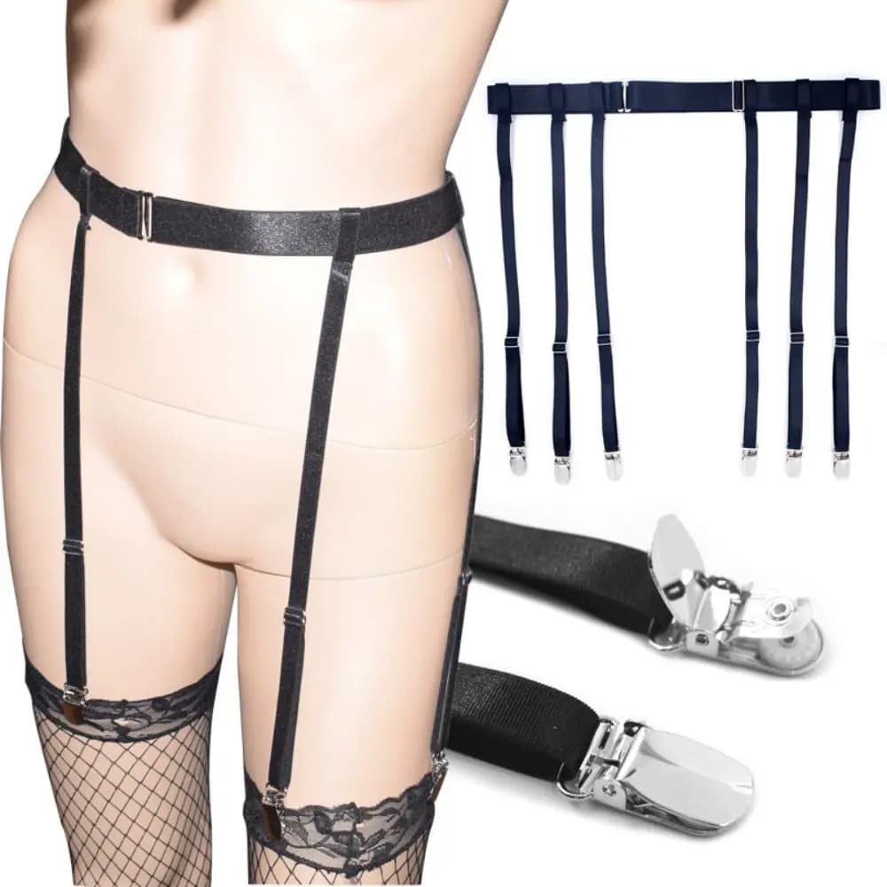 Sexy Adjustable Garter Belt Elastic Leg Sock Thigh High Stockings Simplicity 4/6 Metal Clips Suspenders Belt Women
