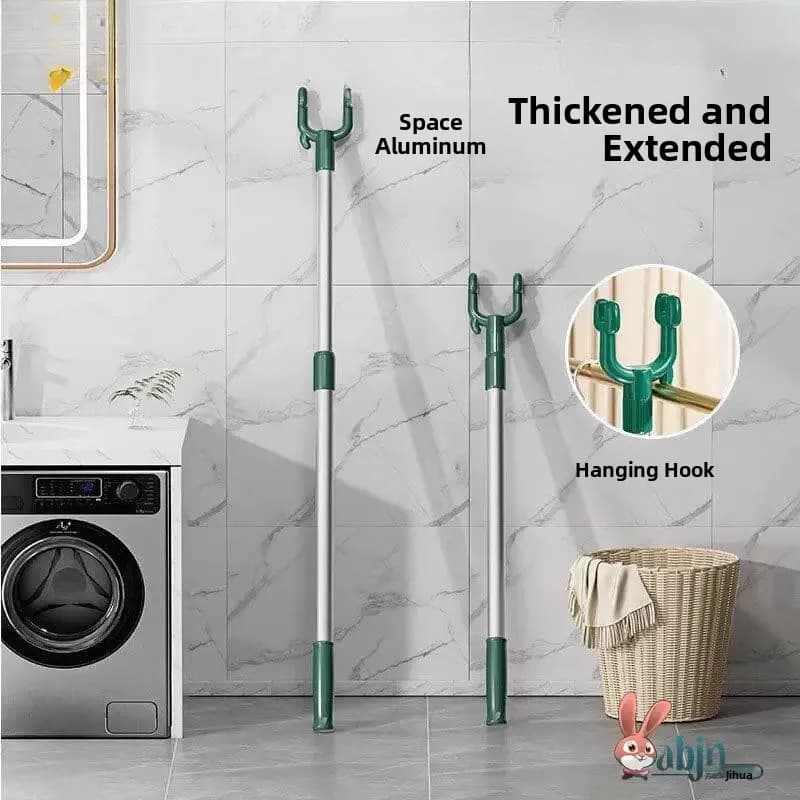 Retractable Clothes Drying Rod Single Prong Clothes Hanger Rod for Home Use Dormitory Clothes Fork Extendable Laundry Pole
