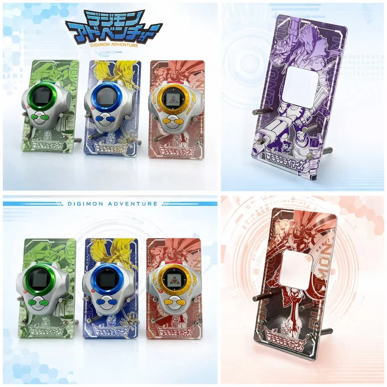 Supporto da tavolo Bandai D-Ark Digivice con protezione per lo schermo e custodia protettiva per Digimon Tamers 25th