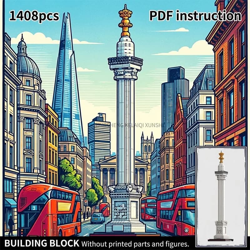 Set di Costruzioni Fai-da-Te di Monumenti Cittadini Mondiali, Souvenir Storico in Mattoncini per 247185 moc