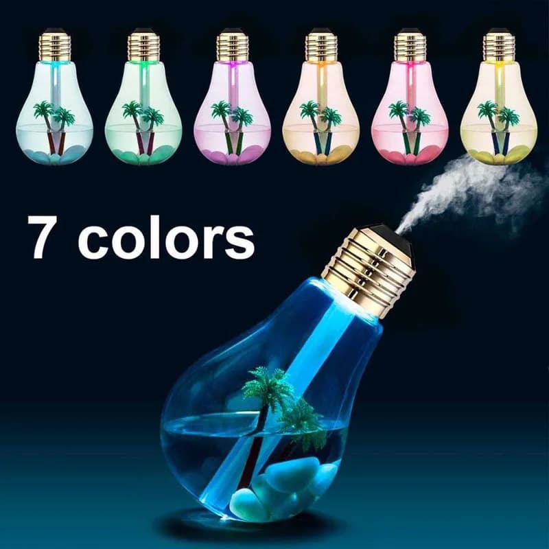 Mini portatile Usb ricaricabile lampadina umidificatore colorato Led Light Mist Sprayer Nano Mist Desktop umidificatore ad ultrasuoni per la casa