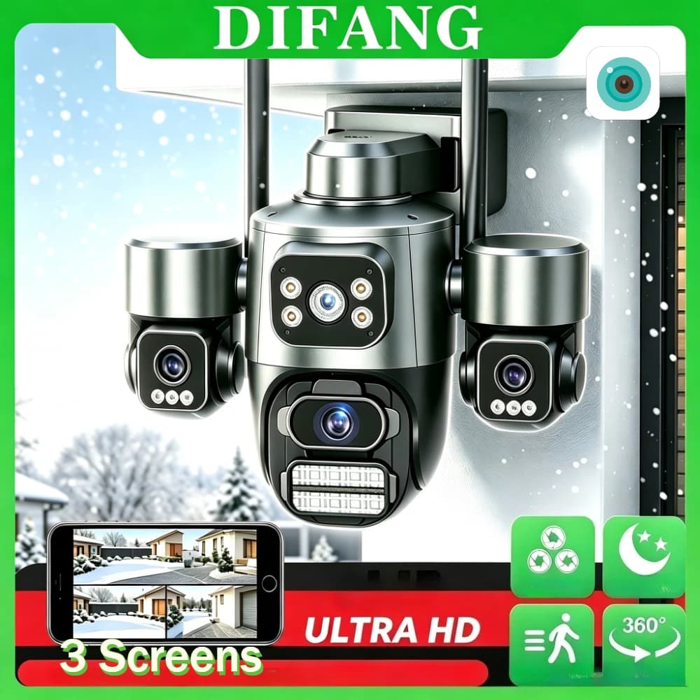 Security Surveillance Treen 15MP HD WIFI IP Camera 4K Auto Tracking IP66 Waterproof CCTV Video Security Cam Onvif ICsee