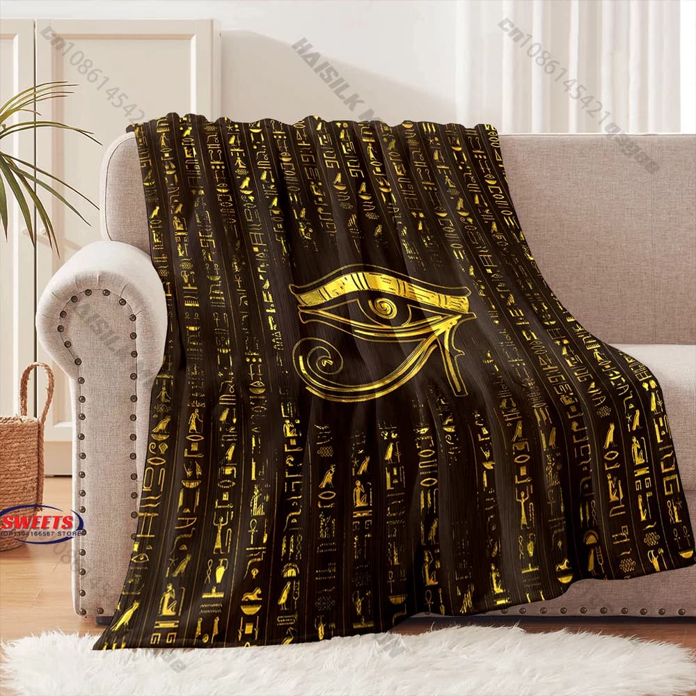 Coperta con simbolo dell'occhio egiziano, diverse misure, coperta decorativa per divano, camera da letto per bambini e adulti, soggiorno, regalo squisito