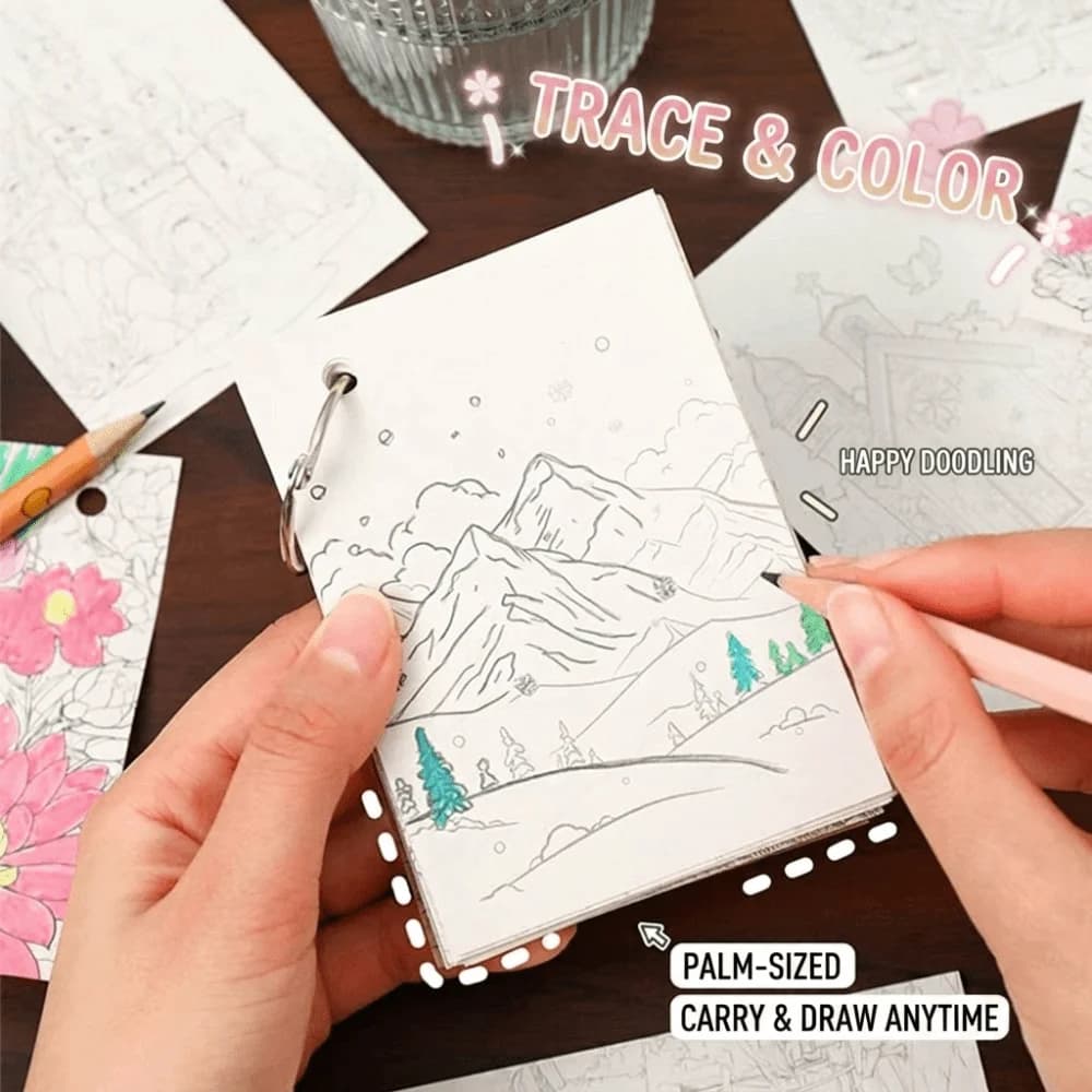 New Loose Leaf Drawing Notebook 80 Pages Metal Cover Sketchbook for DIY Solid Paper Coloring Notebook for Practice Relaxation