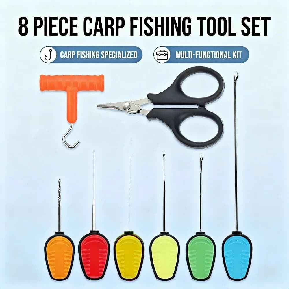 Set di aghi per esche da pesca alla carpa Hirisi, aghi per montature pop-up boilie con forbici, strumenti per la creazione di lenze, accessori da pesca