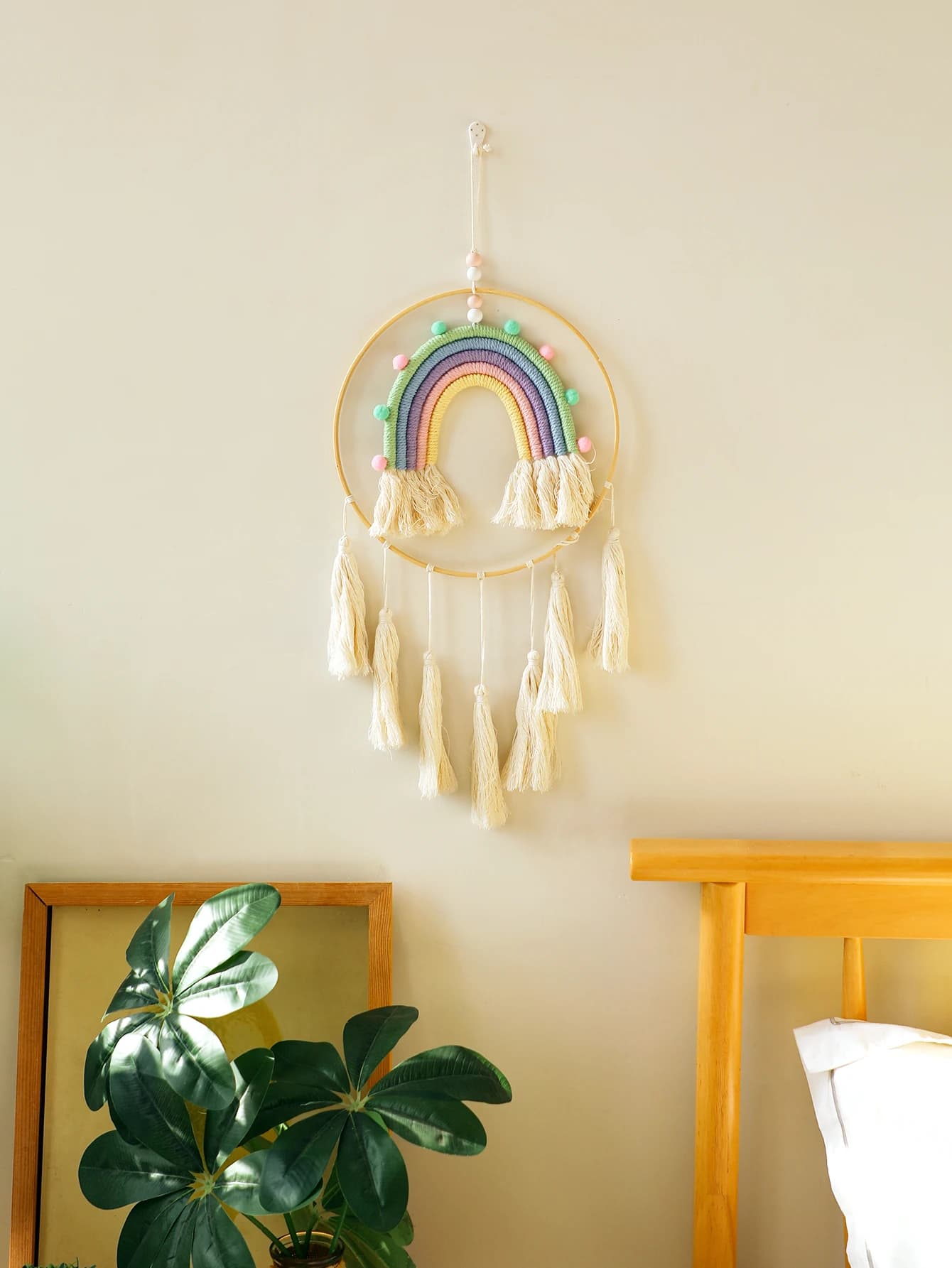 Macrame Tapestry Wall Hanging Decor Rainbow Boho Home Decoration Wall Tapestry Room Decors Aesthetic For Living Room Bedroom