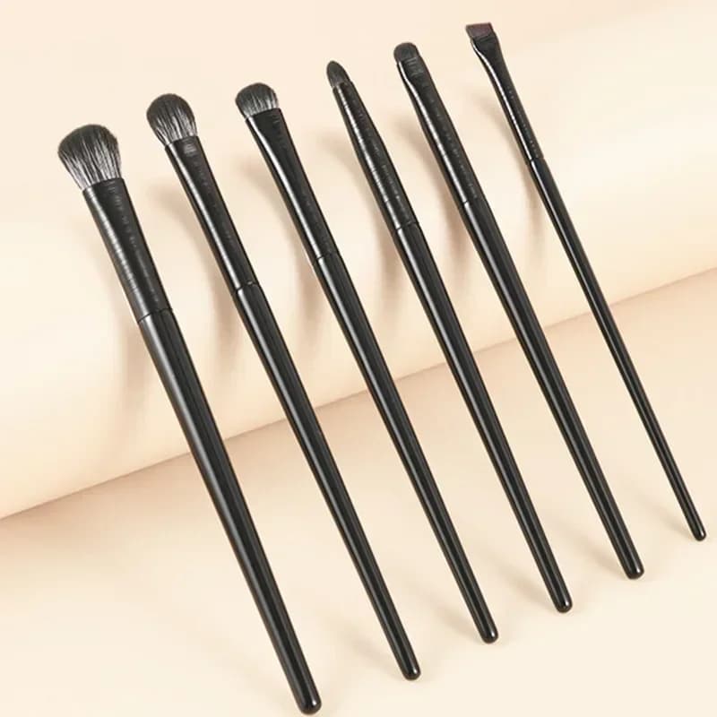 Set di Pennelli per Trucco Occhi Naturali per Uso Fuori da Casa, Pennello per Ombretto, Pennello per Sopracciglia, Pennello per Contorno, Pennello per Eyeliner, Strumenti Cosmetici per Dettagli e Sfumature Occhi Donna