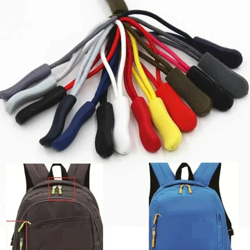 10pcs Replacement Clip for Hinge Hinge Zippered Buckle Puller End Rope Tag Fixer Zip Cord for Travel Bag Backpack