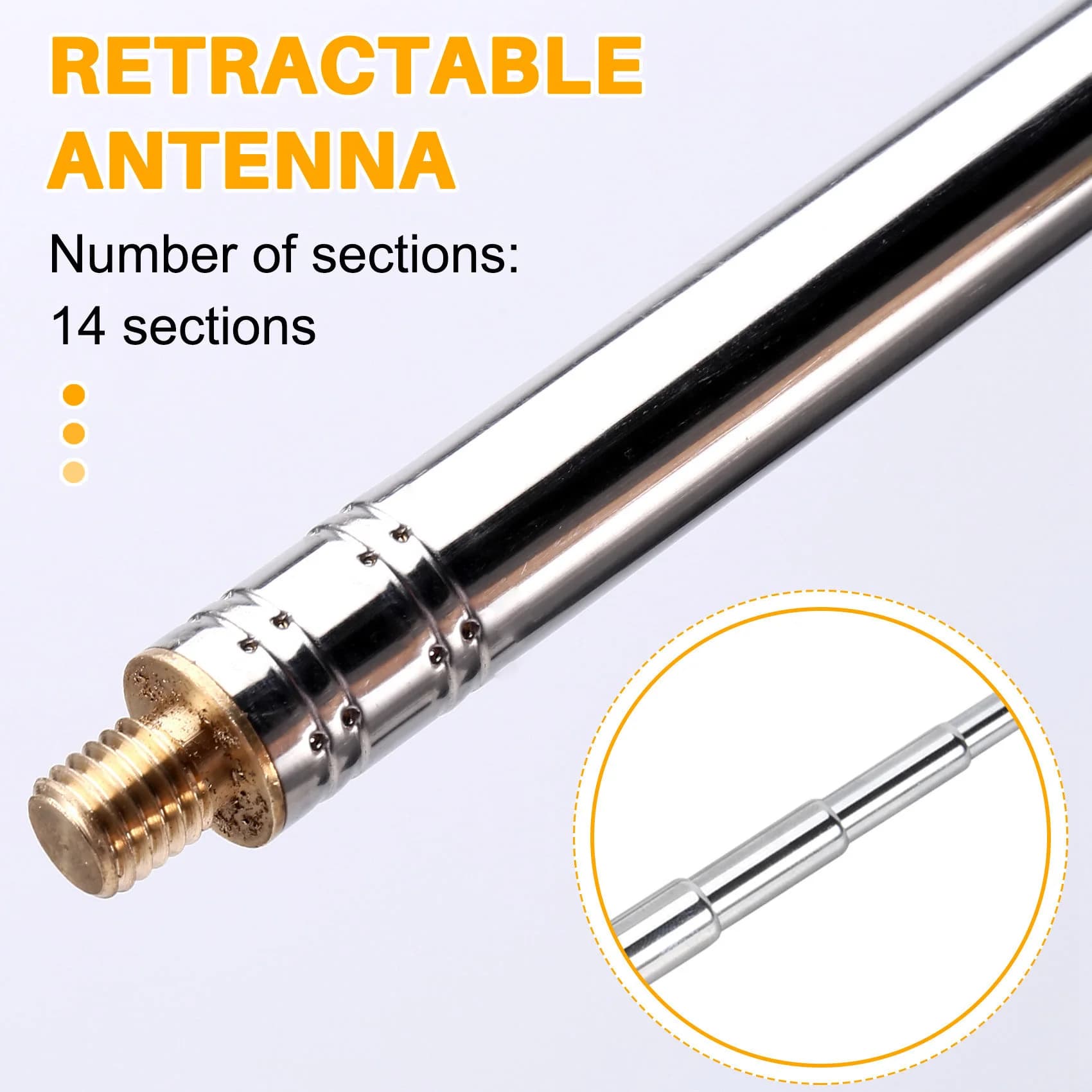 A40I 5.6M Whip Pull Rod Antenna per radio HF Antenna V positiva Antenna GP Antenna telescopica Antenna a onde corte M10 fai da te