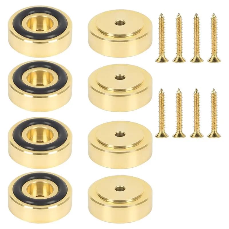ABCA Brass-8 Piece Set with Non-slip Bearing (1,18 x 0.39 inch) - Golden Legs for Furniture