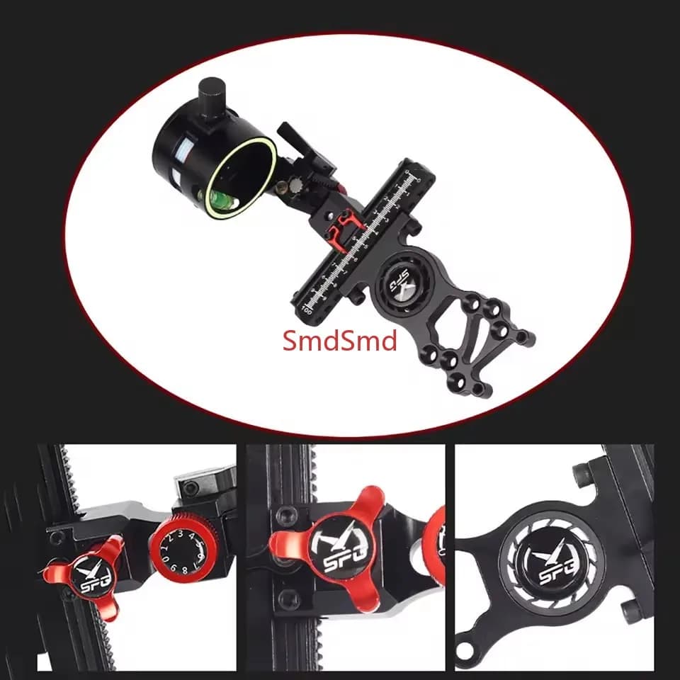 SPG Aluminum Alloy High Precision Adjustable Single Pin Compound Bow Sight Aiming Target Archery Shooting Hunting Accessories