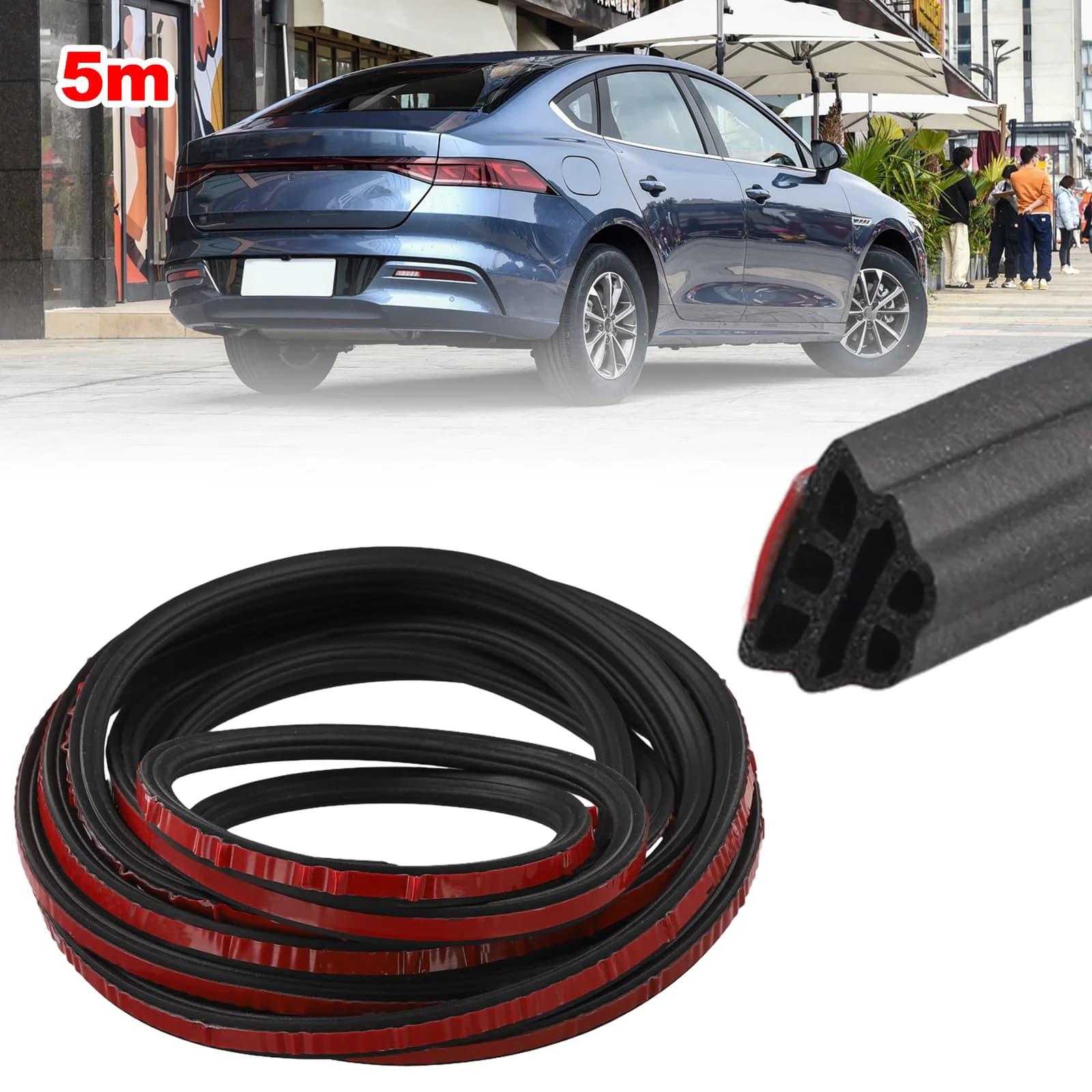 1pc 3 Strati di Gomma Guarnizione Accessori Isolamento Acustico Auto Porta Strisce di Tenuta Striscia di Tenuta Nero Isolamento Acustico Guarnizione