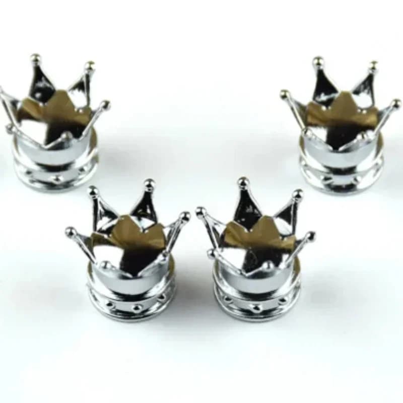 4PCS Universal Crown Tire Valve Caps Dustproof Waterproof Wheel Rim Cover for Car Motorcycle Truck SUV
