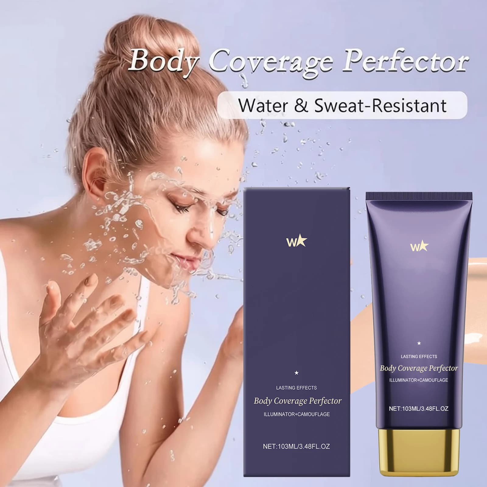 Correttore Corpo Coprente a Lunga Durata, Impermeabile e Resistente al Sudore, per un Trucco Corpo Impeccabile, Copre Cicatrici, Macchie, Vene e Tatuaggi, Nutriente