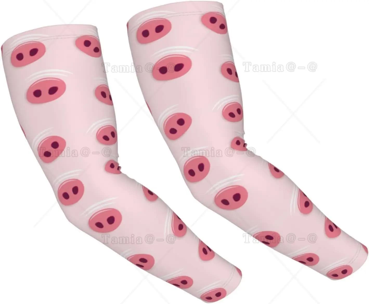 Manicotti da braccio con stampa naso di maiale carino Raffreddamento Protezione solare UV Compressione sportiva per uomo Donna Manicotti da basket da golf