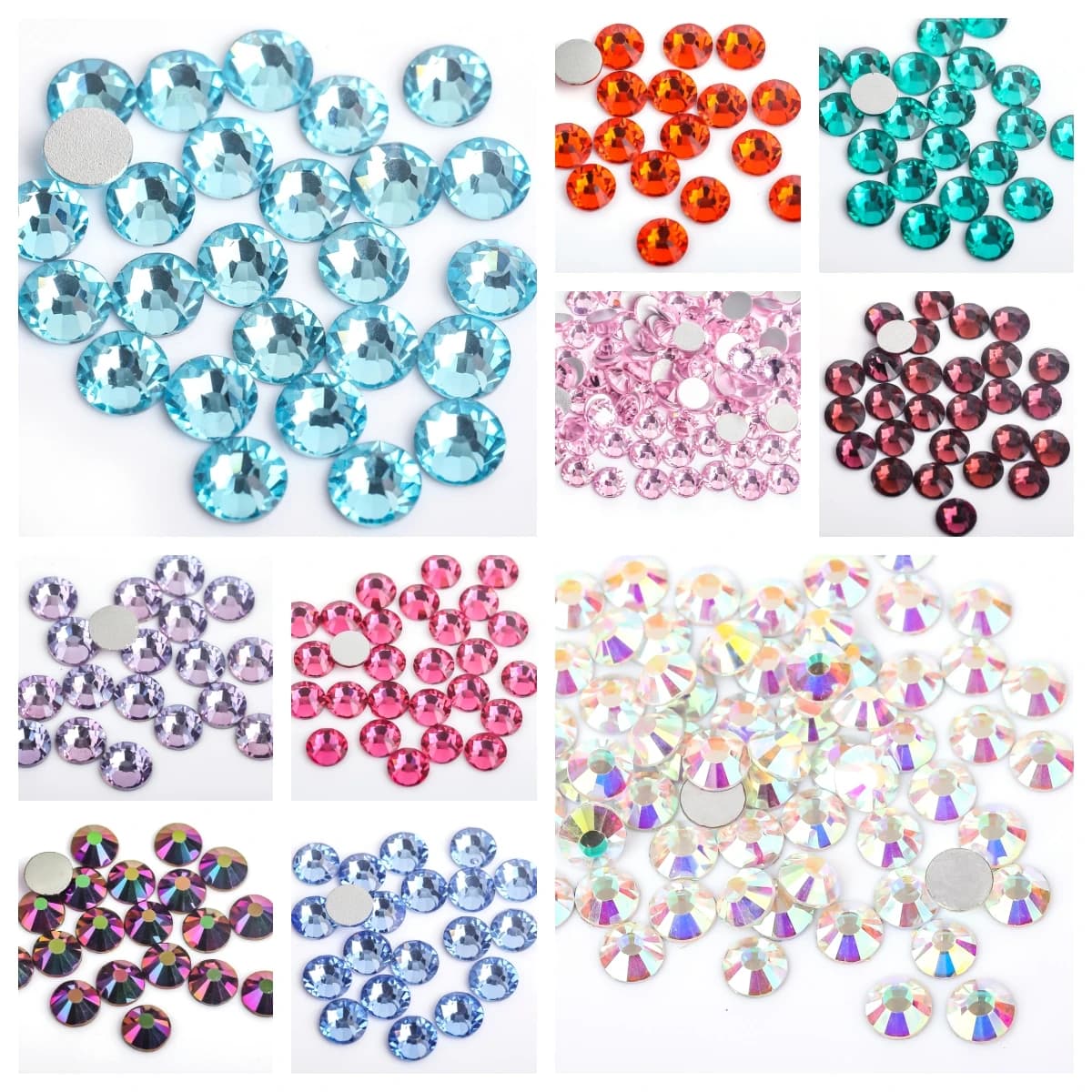 Strass in Cristallo SS3~SS40 di Alta Qualità, Non Termoadesivi, Super Luminosi, in Vetro, per Decorazioni Unghie 3D