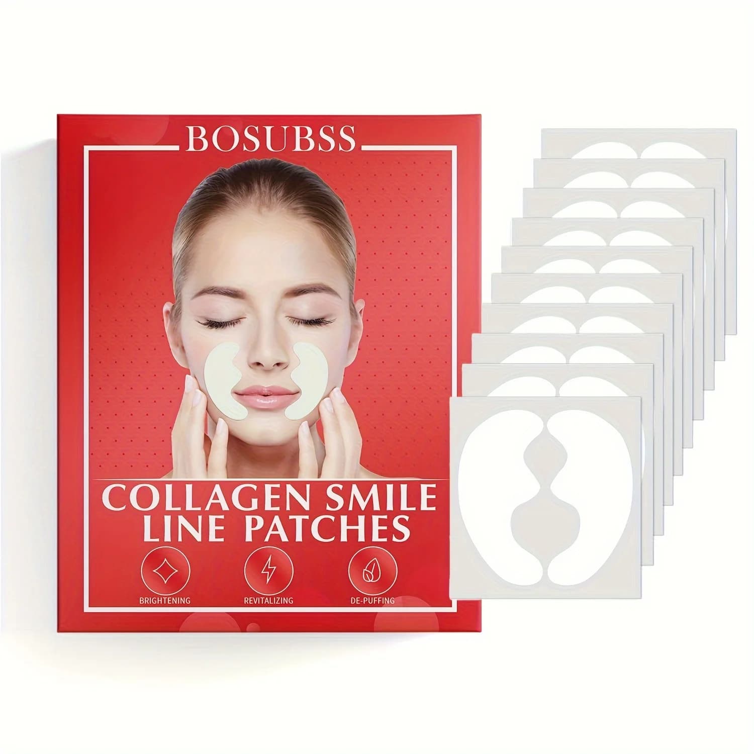 20 Patch al Collagene per Linee del Sorriso: Rassodanti, Leviganti e Senza Profumo, Adatti a Tutti i Tipi di Pelle