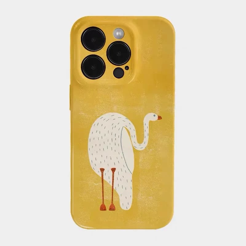 Ins COREAN Una custodia in struzzo giallo per IPHONE 17 16 ProMax 15 14 Plus 13 12 MINI 11 PRO 16Plus XR XS MAX SE Cover per telefono in acrilico