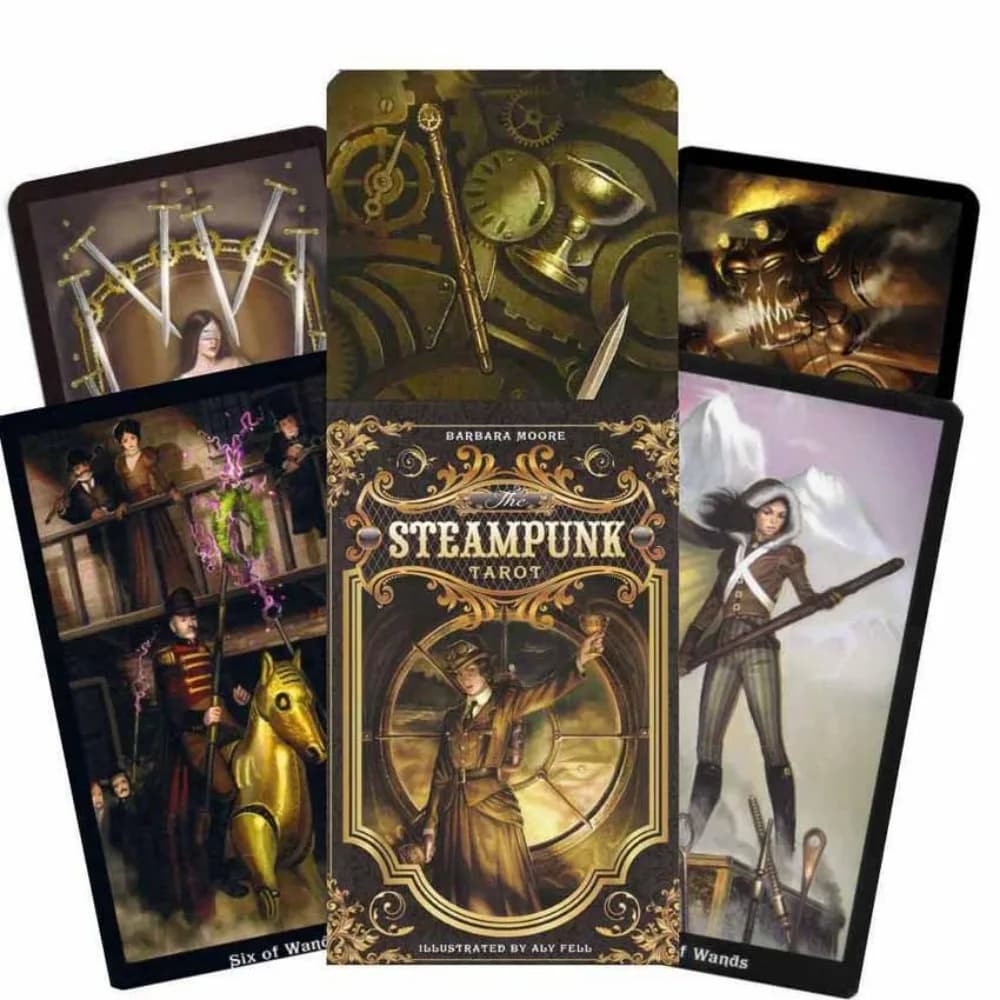 Il mazzo di carte dei tarocchi Steampunk Gioco di carte sigillato Manuale elettronico 10.3 * 6 cm 78 carte