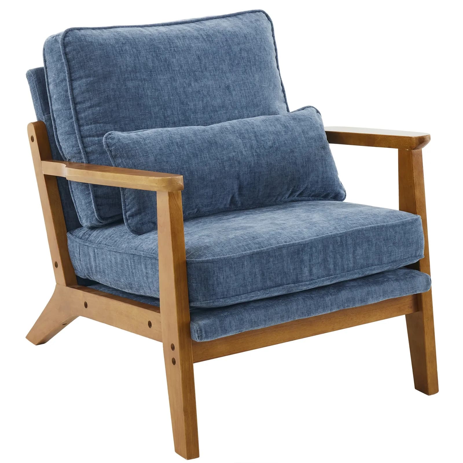 Mid-Century Lounge Chair Linen Fabric Armchair 28.3"L x 31.5"W x 29.5"H